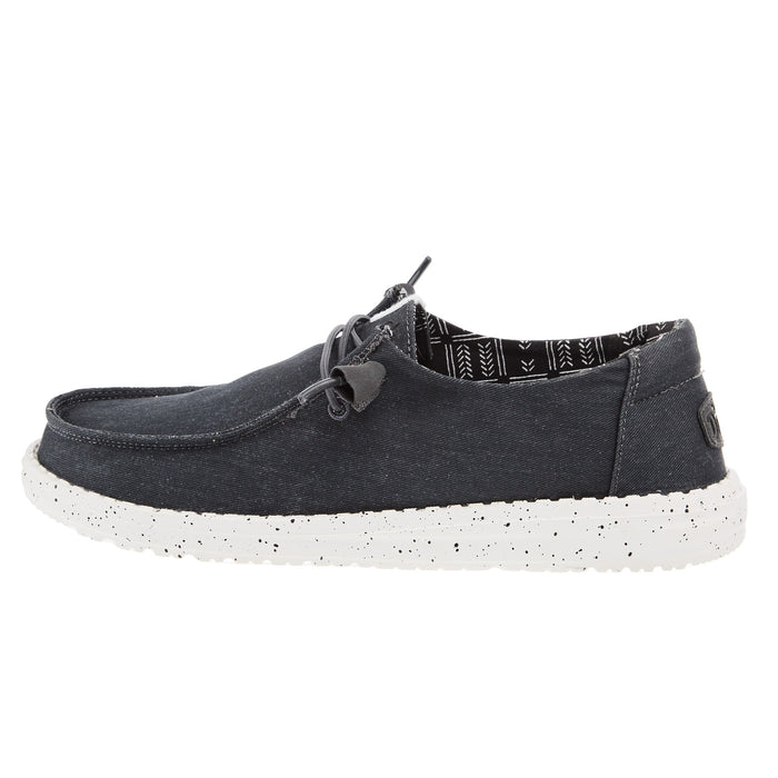 Hey Dude Womens Wendy Black Stretch Canvas Casual Shoe