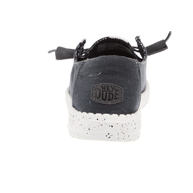 Hey Dude Womens Wendy Black Stretch Canvas Casual Shoe
