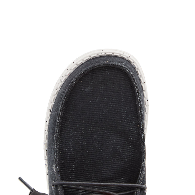 Hey Dude Womens Wendy Black Stretch Canvas Casual Shoe