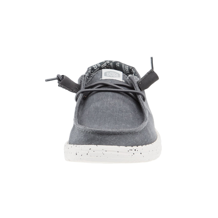 Hey Dude Womens Wendy Dark Grey Stretch Canvas Casual Shoe