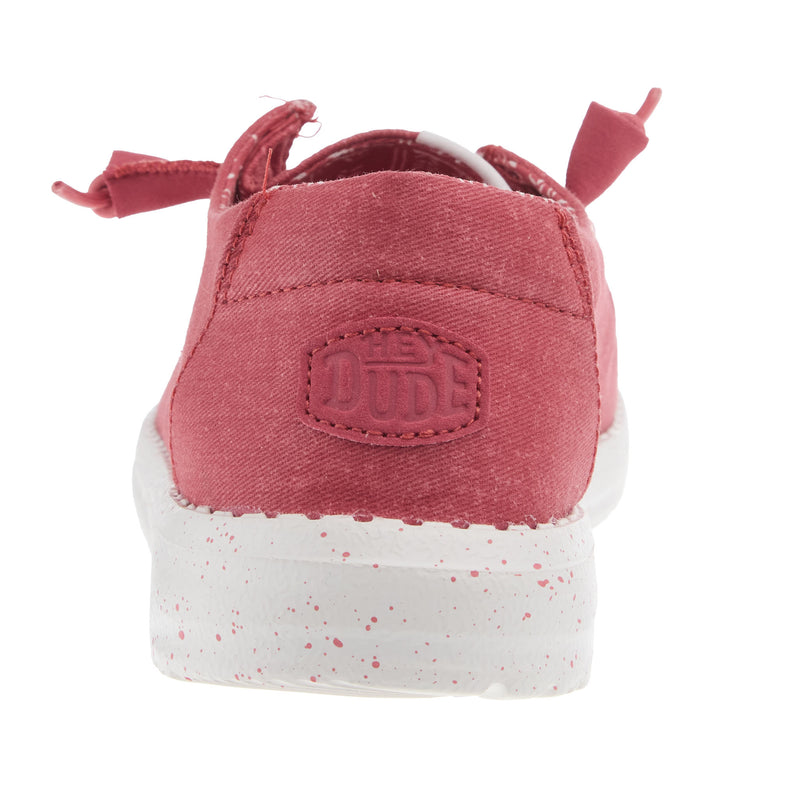 Hey Dude Womens Wendy Stretch Canvas Washed Red Casual