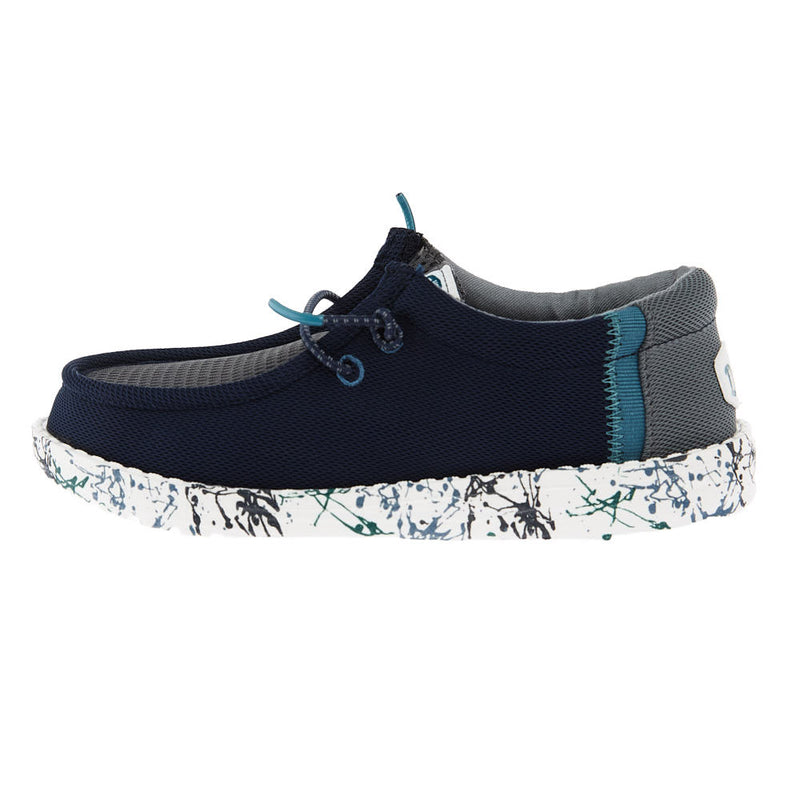 Hey Dude Youth Wally Navy and Charcoal Summer Mesh