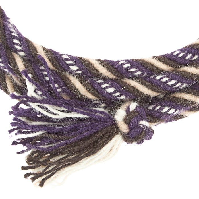 T3 Weavers 5/8 inch by 22 feet Purple, White, Tan 100% Alpaca Mecate Reins