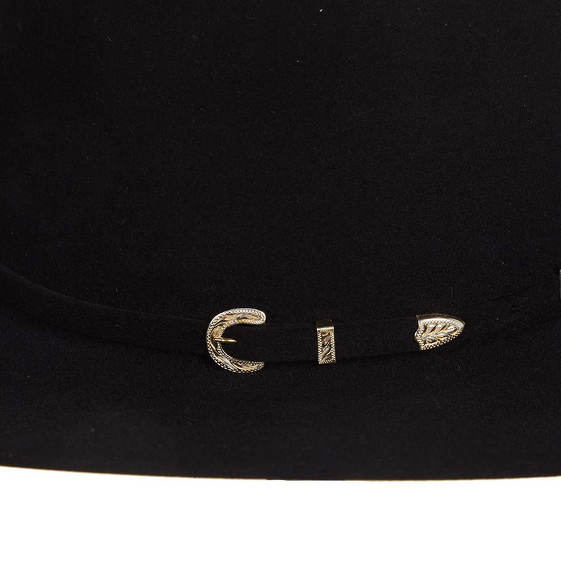 American Hats Co 40X Black Open Crown 4 1/4in Brim Felt Cowboy Hat