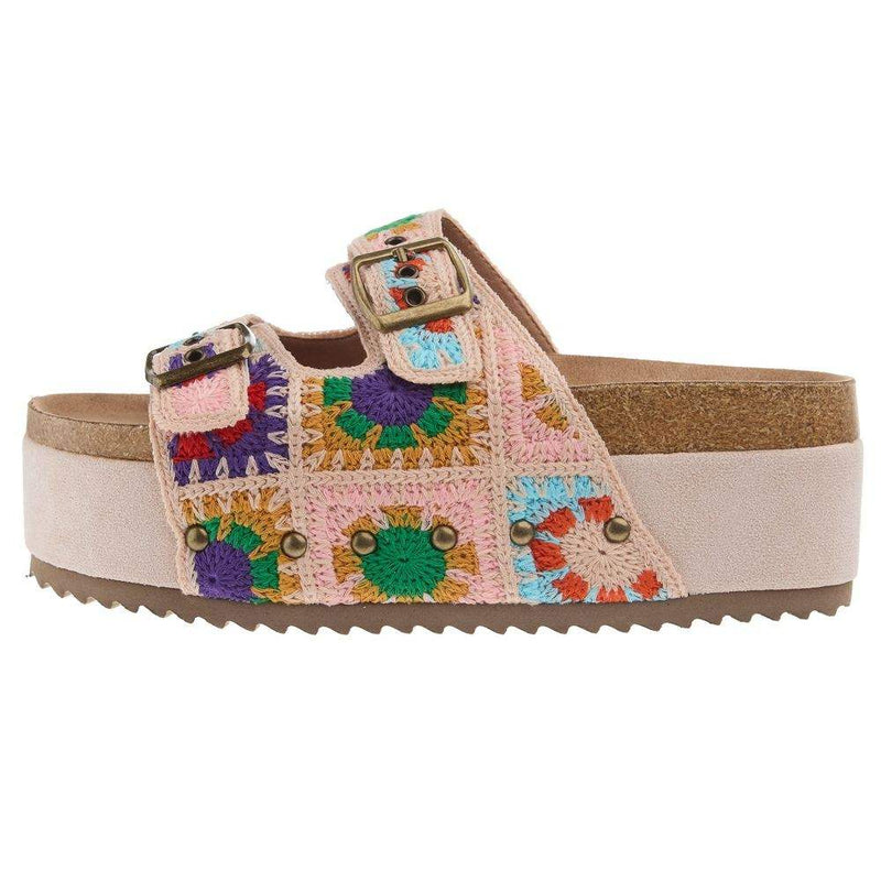 Corkys Footwear Women`s Corky Wannabe Multi Crochet Wedge Sandal