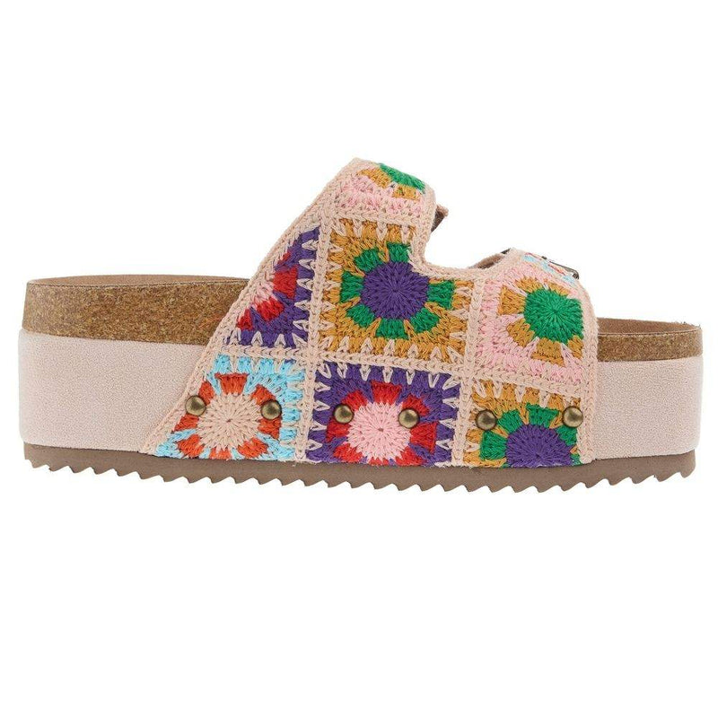 Corkys Footwear Women`s Corky Wannabe Multi Crochet Wedge Sandal