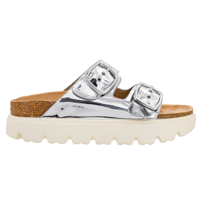 Corkys Footwear Women's Silver Metallic Rumor Has It Sandal