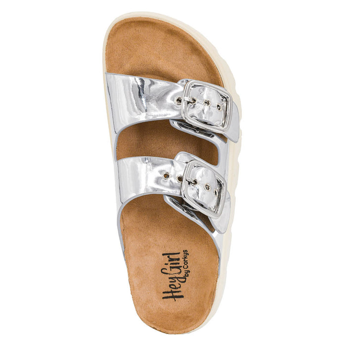 Corkys Footwear Women's Silver Metallic Rumor Has It Sandal