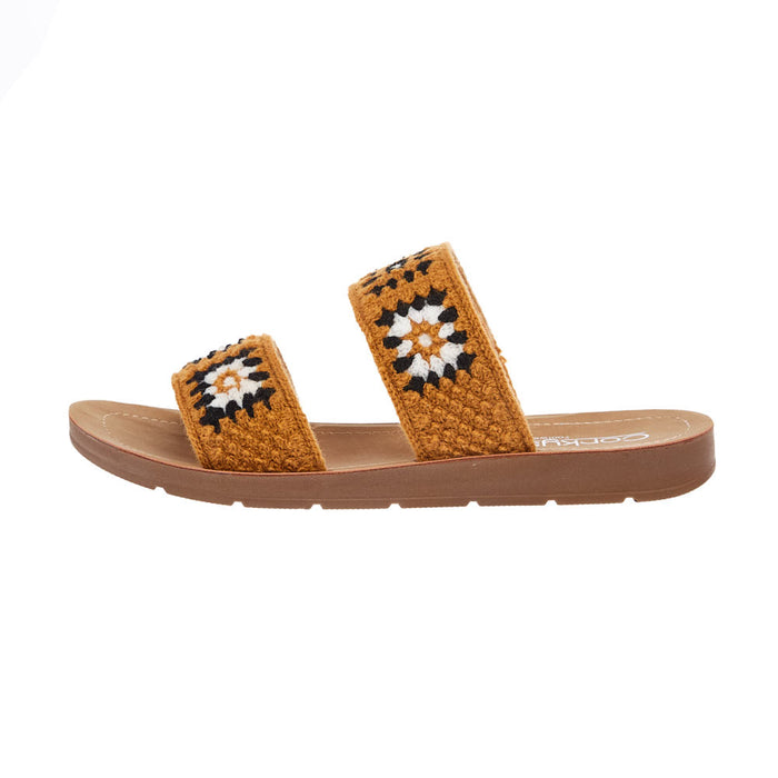 Corkys Footwear Women's Toodles Crocheted Two Strap Sandal