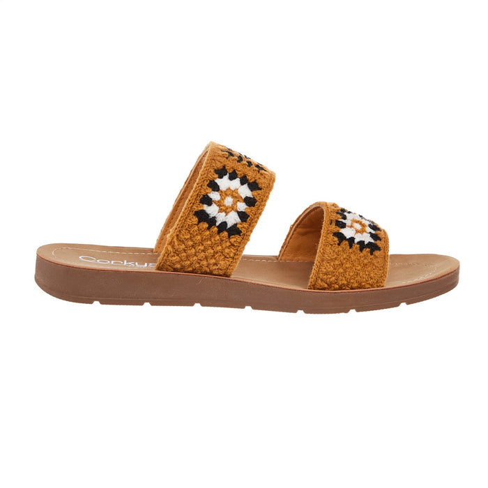 Corkys Footwear Women's Toodles Crocheted Two Strap Sandal