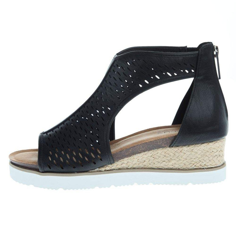 Corkys Footwear Womens Corky Sugar Momma Black Wedge Sandal