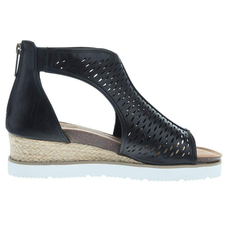 Corkys Footwear Womens Corky Sugar Momma Black Wedge Sandal