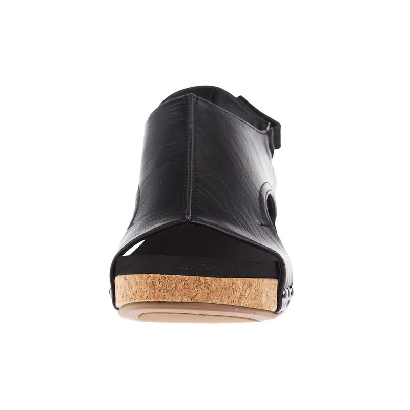 Corkys Footwear Women`s Corky Volta II Black Smooth Wedge Sandals