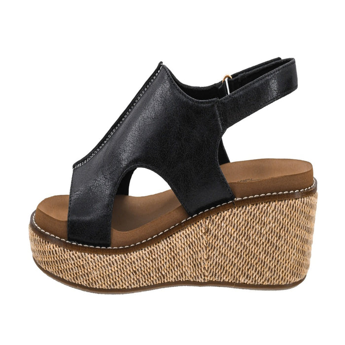 Corkys Footwear Women's Volta II Black II Wedge Sandal