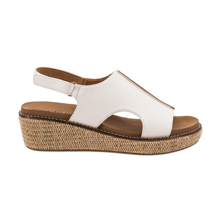 Corkys Footwear Women's Volta II White Wedge Sandal