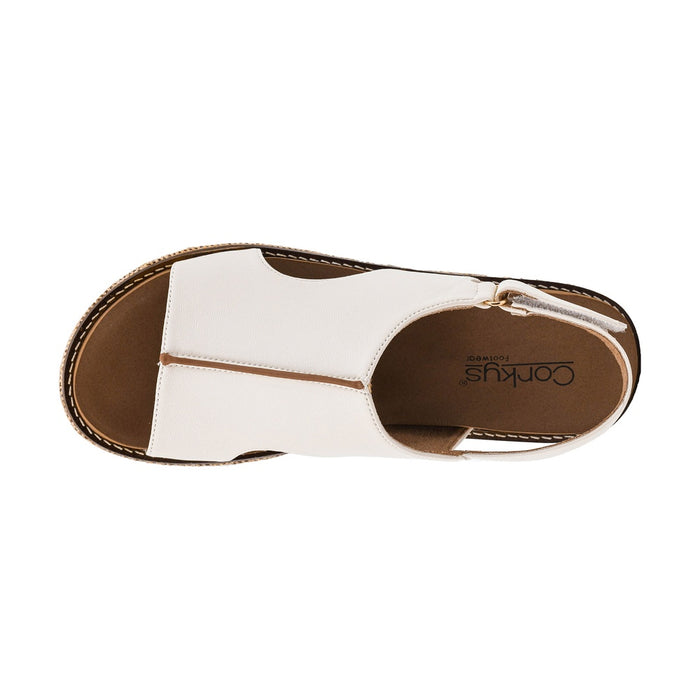 Corkys Footwear Women's Volta II White Wedge Sandal