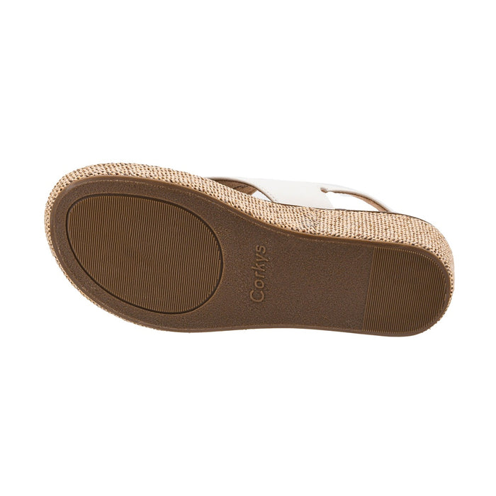 Corkys Footwear Women's Volta II White Wedge Sandal