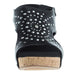 Corkys Footwear Women`s Docie Doe Black Studded Wedge Sandal