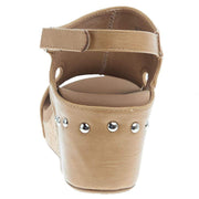 Corkys Footwear Women`s Docie Doe Caramel Studded Wedge Sandal