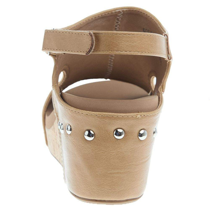 Corkys Footwear Women`s Docie Doe Caramel Studded Wedge Sandal