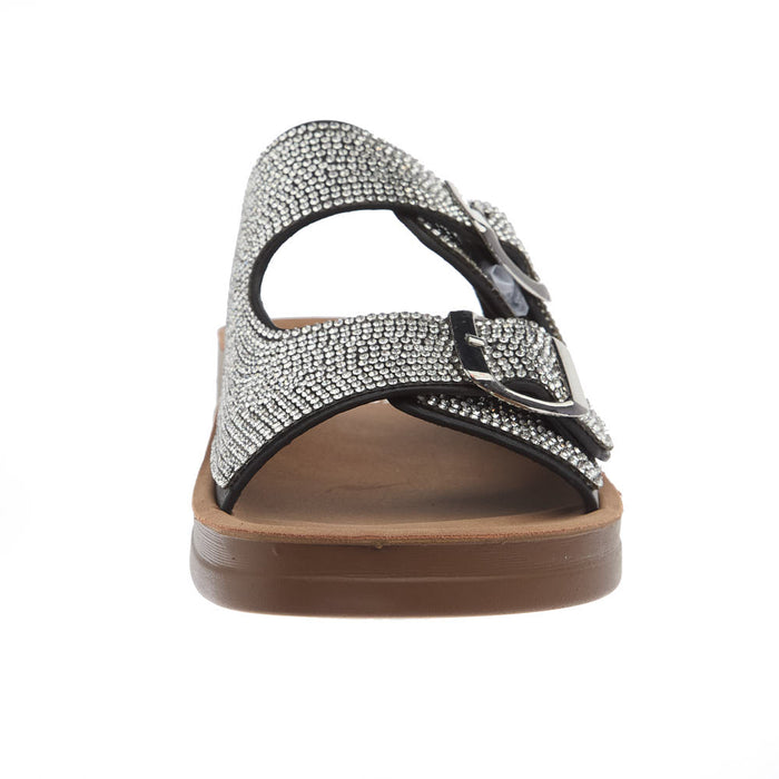 Corkys Footwear Women's Lets Be Real Black Rhinestones Sandal