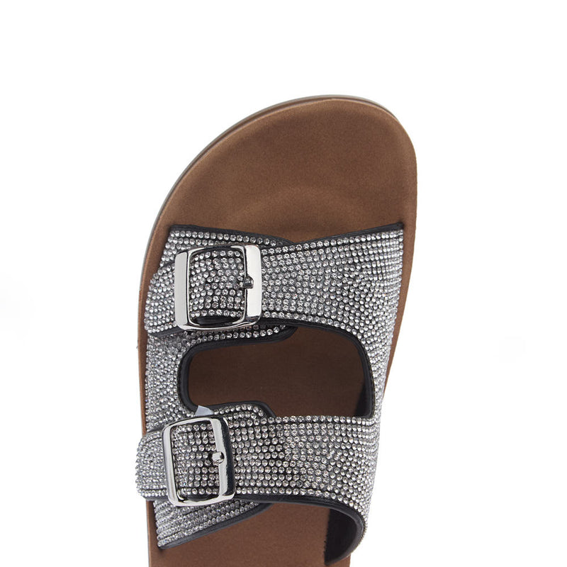 Corkys Footwear Women's Lets Be Real Black Rhinestones Sandal