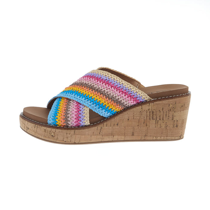 Corkys Footwear Women's Peace Out Multi Color Wedge Casual