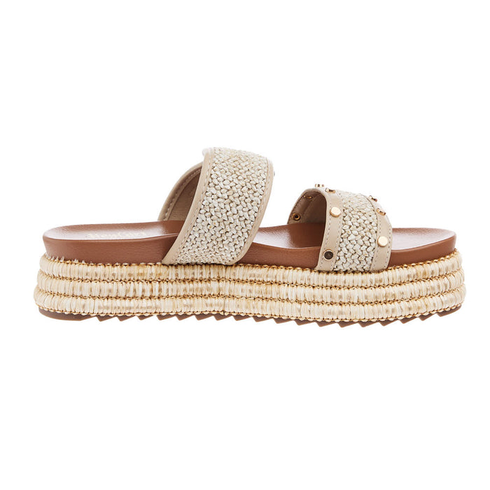 Corkys Footwear Womens Natural Raffia Flat Sandals