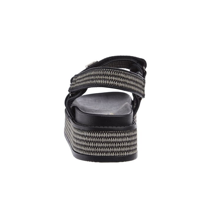 Corkys Footwear Womens Go For It Black Raffia Sandals