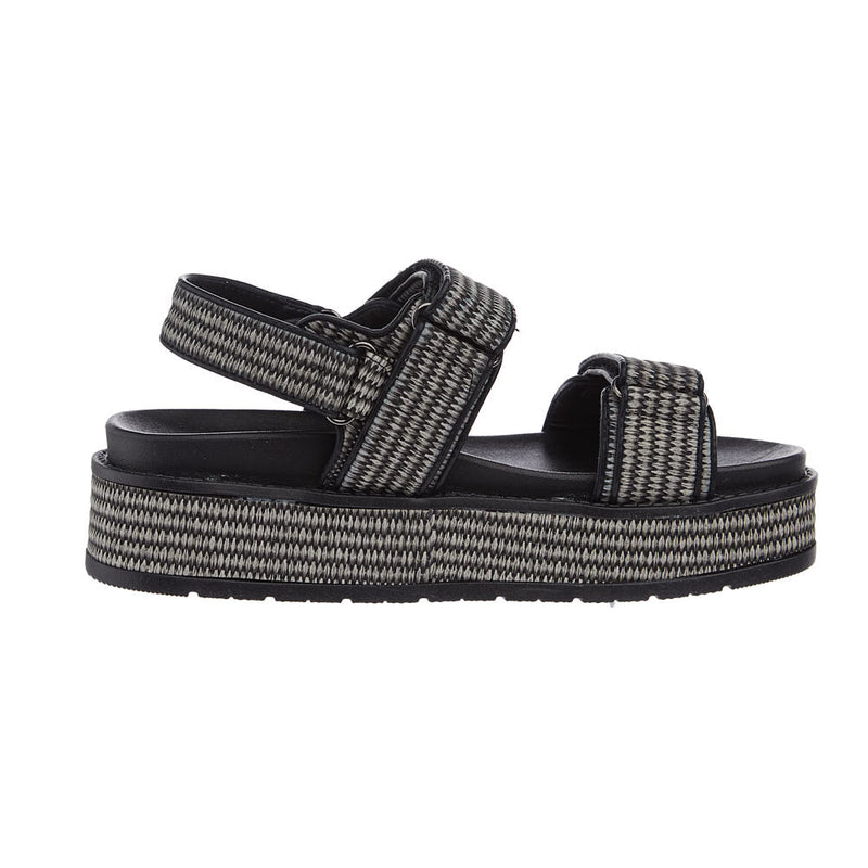 Corkys Footwear Womens Go For It Black Raffia Sandals