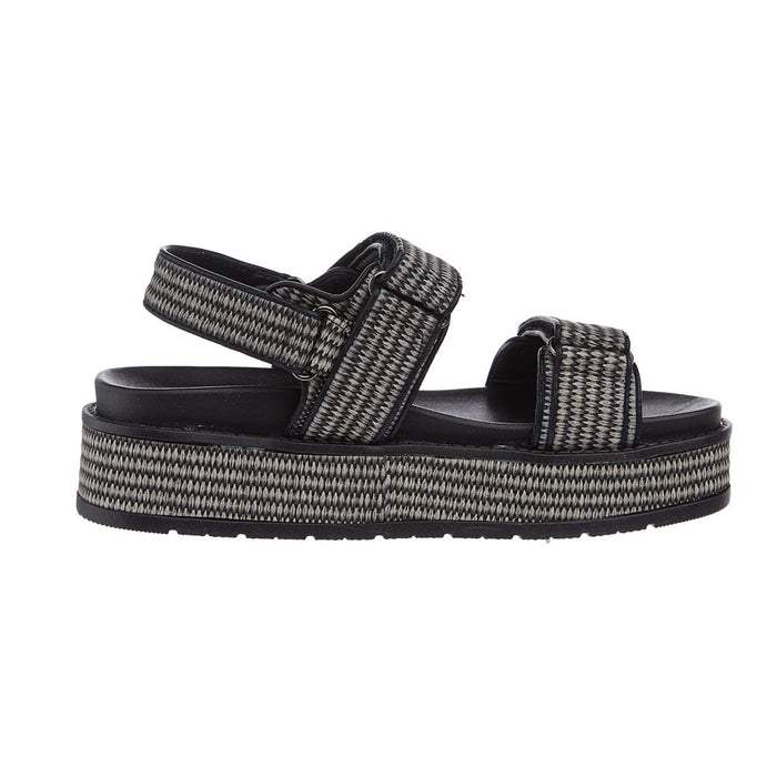 Corkys Footwear Womens Go For It Black Raffia Sandals