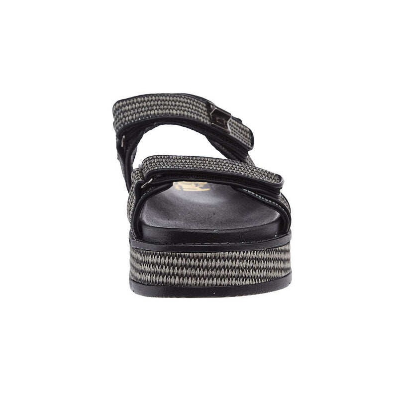 Corkys Footwear Womens Go For It Black Raffia Sandals