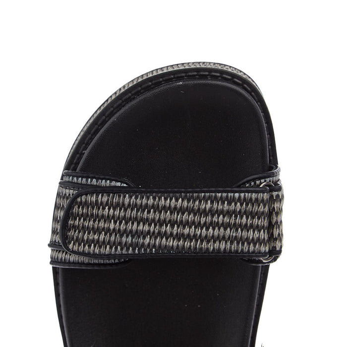 Corkys Footwear Womens Go For It Black Raffia Sandals