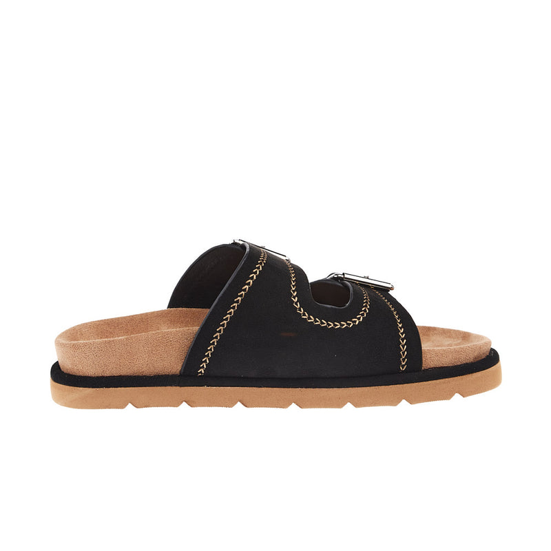Corkys Footwear Women`s Smitten Black Faux Suede Sandal