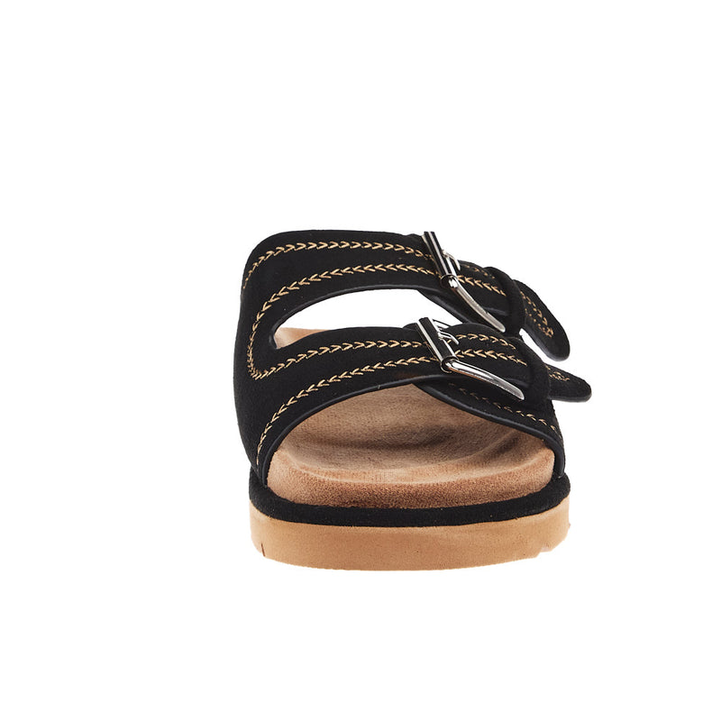 Corkys Footwear Women`s Smitten Black Faux Suede Sandal