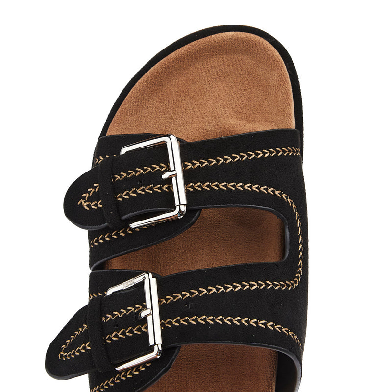 Corkys Footwear Women`s Smitten Black Faux Suede Sandal