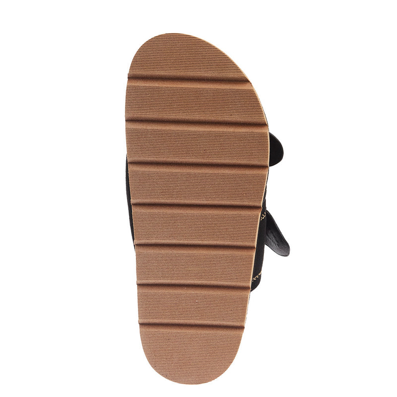 Corkys Footwear Women`s Smitten Black Faux Suede Sandal