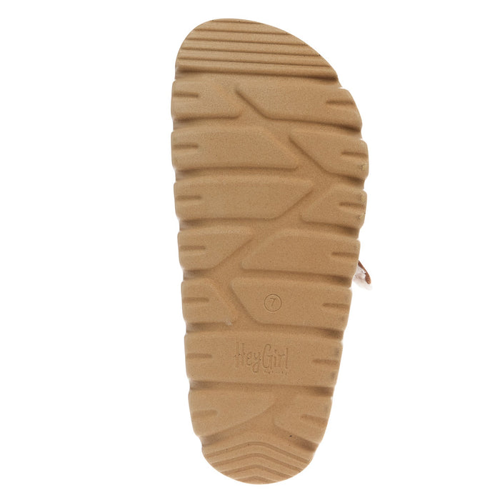Corkys Footwear Women's Hearsay Tobacco Faux Suede Lined Sandal