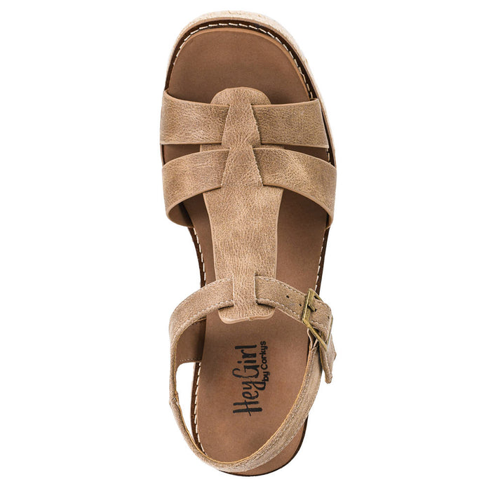 Corkys Footwear Women's Something's Fishy Taupe Wedge Sandal
