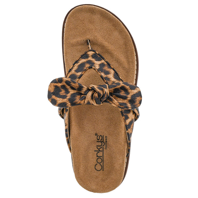 Corkys Footwear Women's Leopard Never Settle Flat Sandal