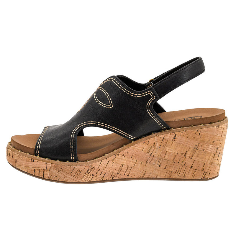 Corkys Footwear Women's Black Darlin Wedge Sandal