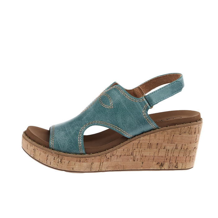 Corkys Footwear Women's Turquoise Darlin Wedge Sandal