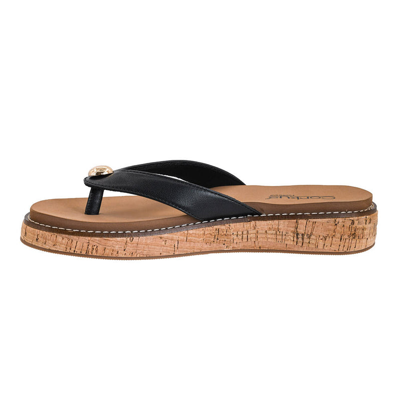 Corkys Footwear Women's Black Off The Deep End Wedge Sandal