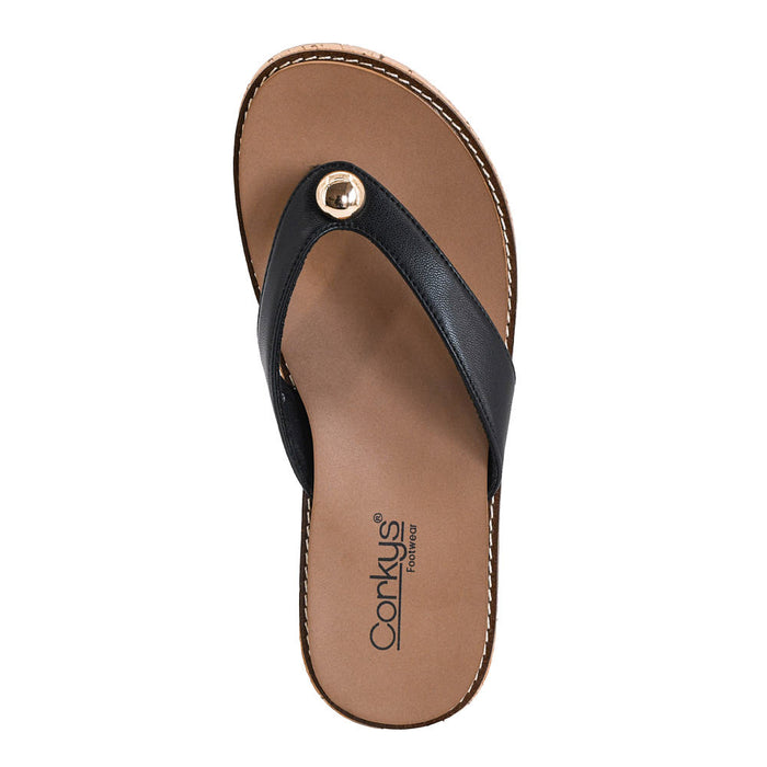 Corkys Footwear Women's Black Off The Deep End Wedge Sandal