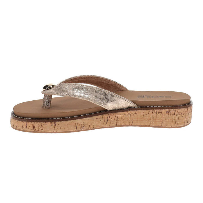 Corkys Footwear Women's Gold Off The Deep End Wedge Sandal