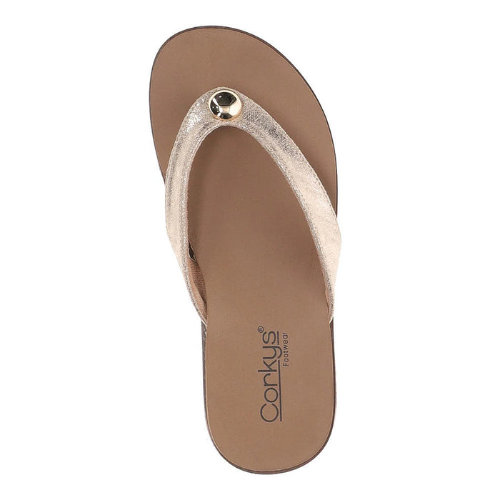 Corkys Footwear Women's Gold Off The Deep End Wedge Sandal