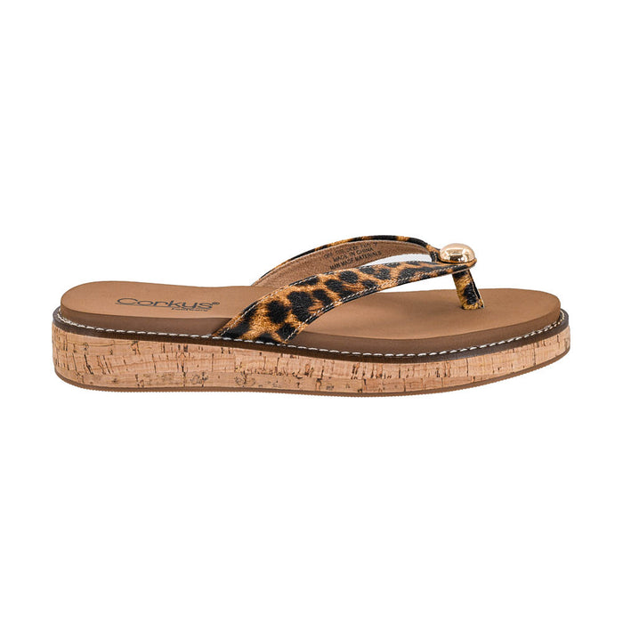 Corkys Footwear Women's Leopard Off The Deep End Wedge Sandal