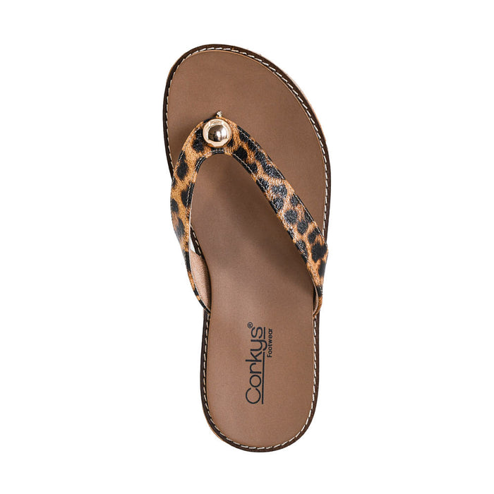 Corkys Footwear Women's Leopard Off The Deep End Wedge Sandal