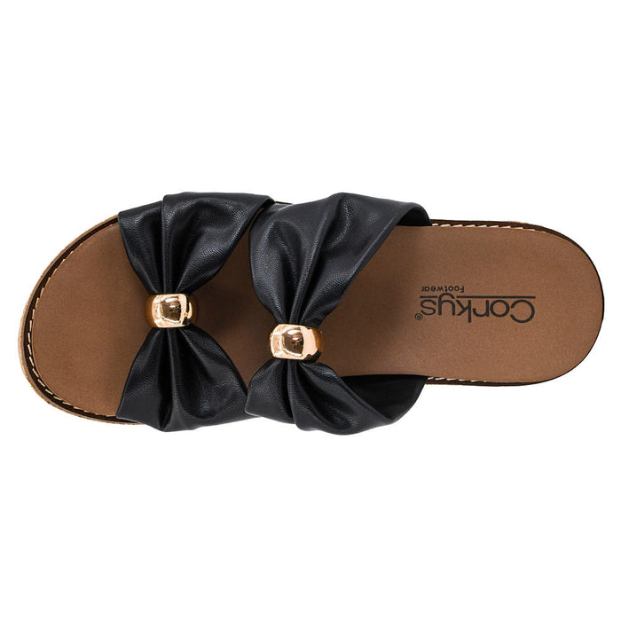 Corkys Footwear Women's Black Miss Understood Wedge Sandal