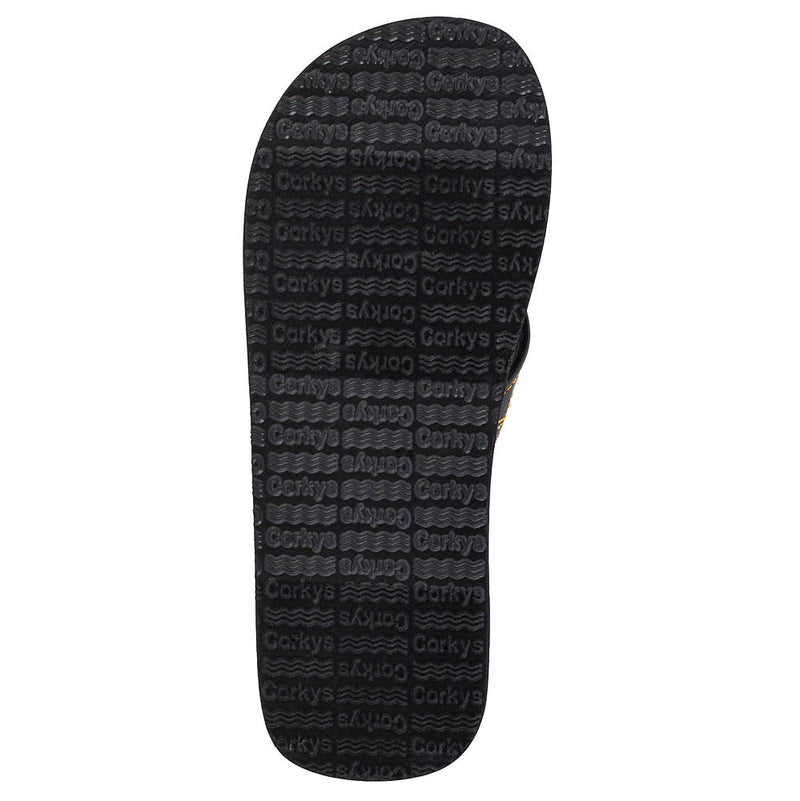 Corkys Footwear Women's Black Overboard Stitched Sandal